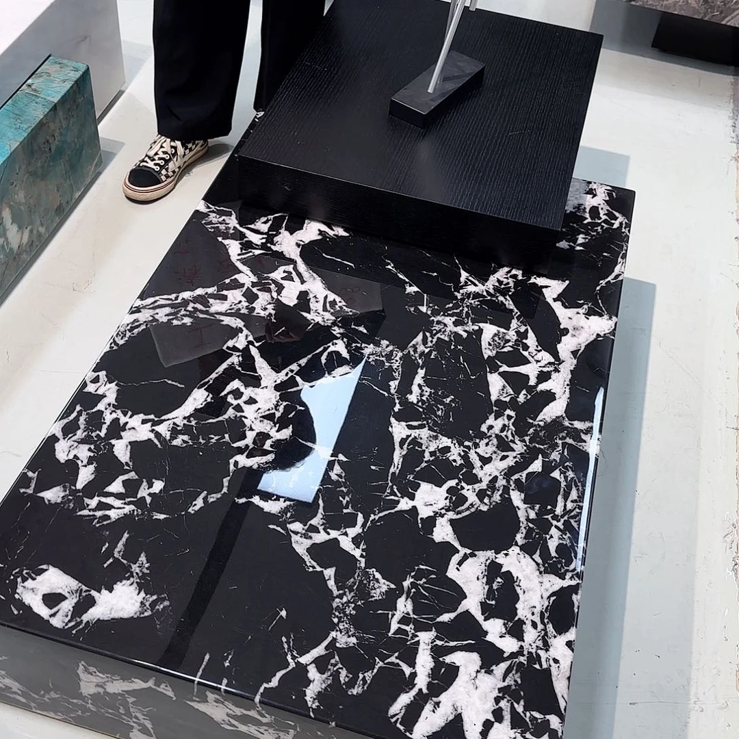 大理石落地7字茶几 运费自理