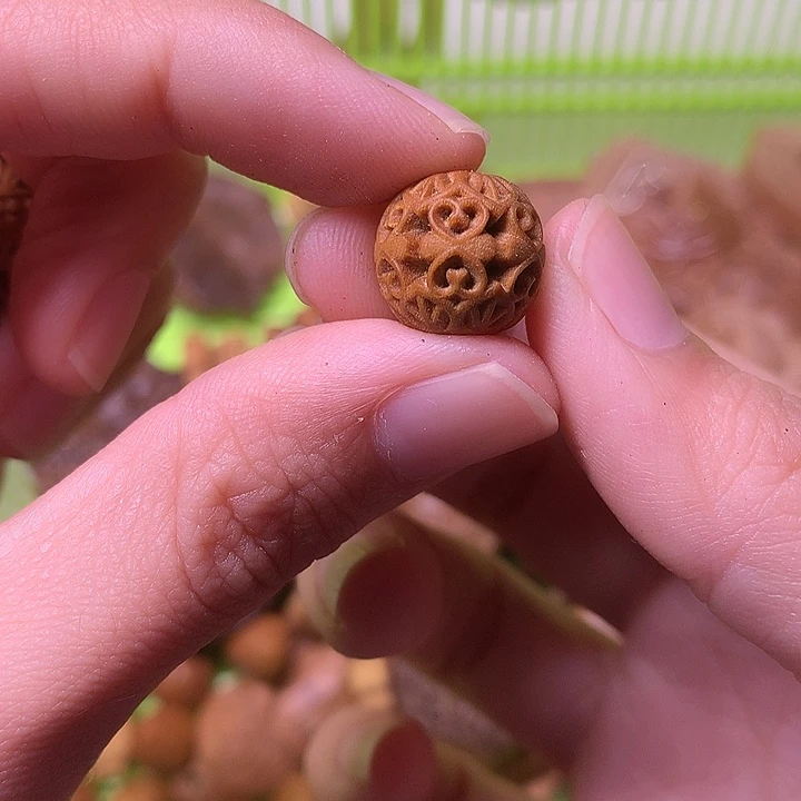 檀香木无事牌檀香镂空珠子