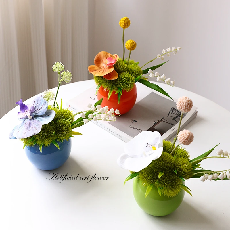 蝴蝶兰绿植仿真花假花摆设高档 客厅餐桌花家居插花装饰