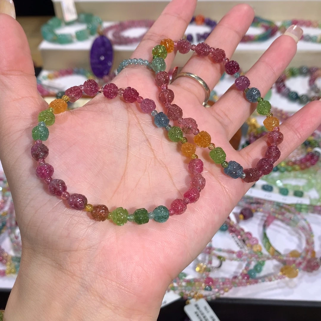 碧玺手串手链未镶嵌多样性发其一