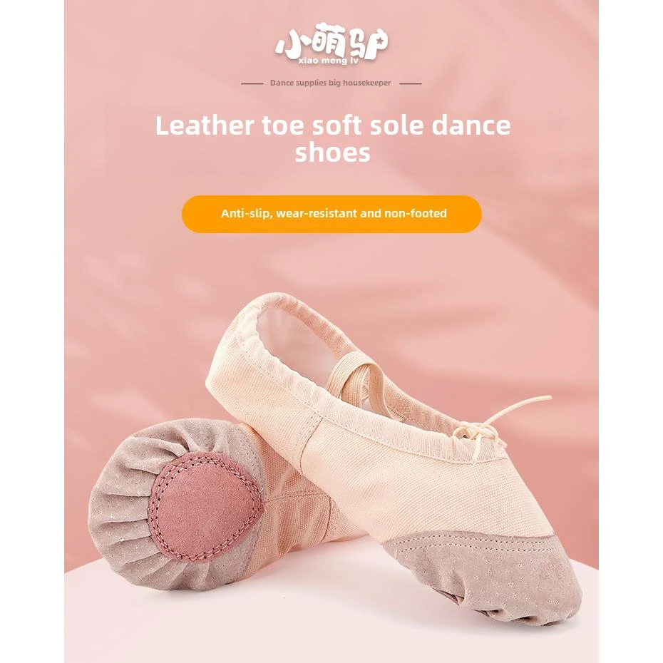 舞蹈鞋女儿童软底练功男女童专用肉粉色芭蕾猫爪跳舞鞋成人中国舞