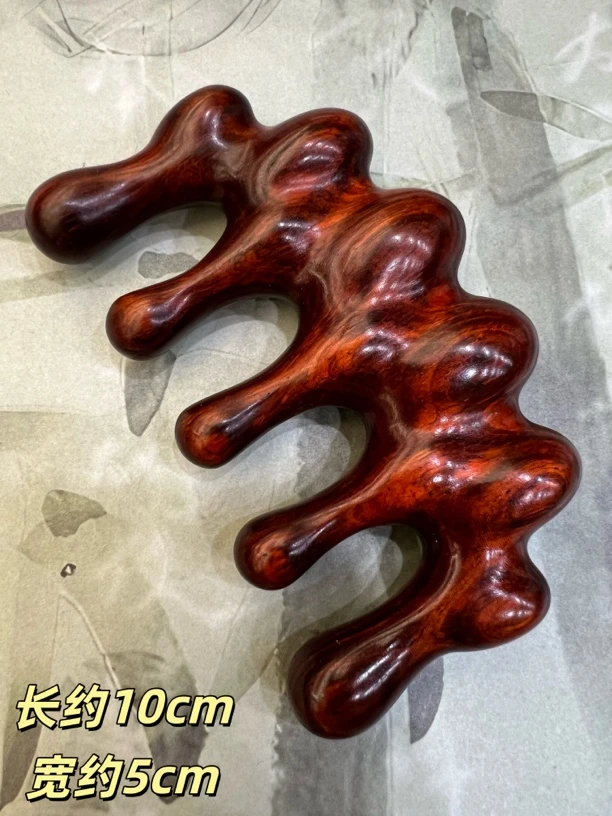 桃木坊.紫檀按摩梳子摆件