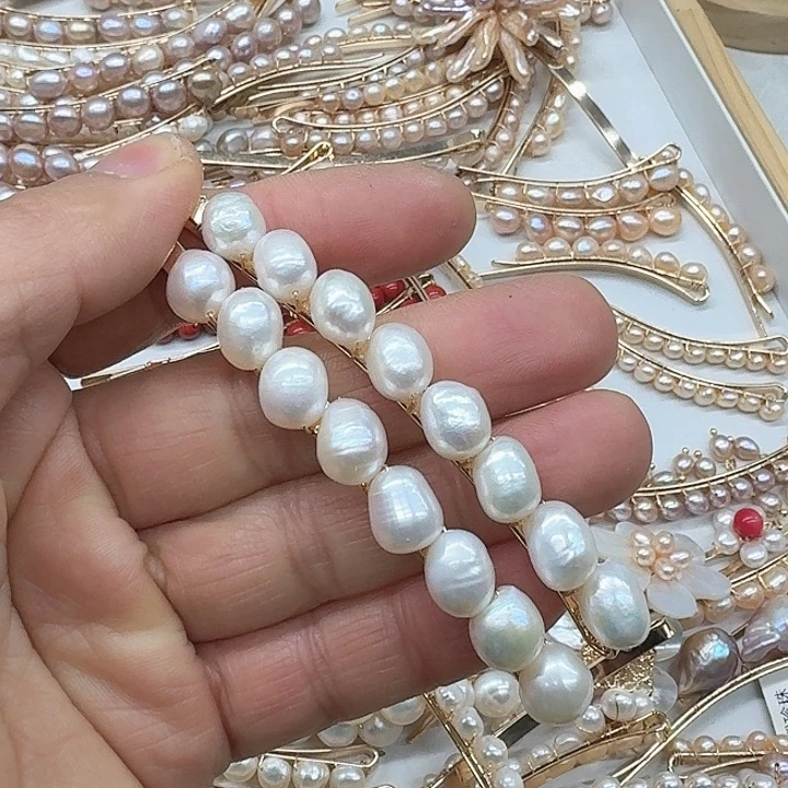 淡水珍珠发饰未镶嵌