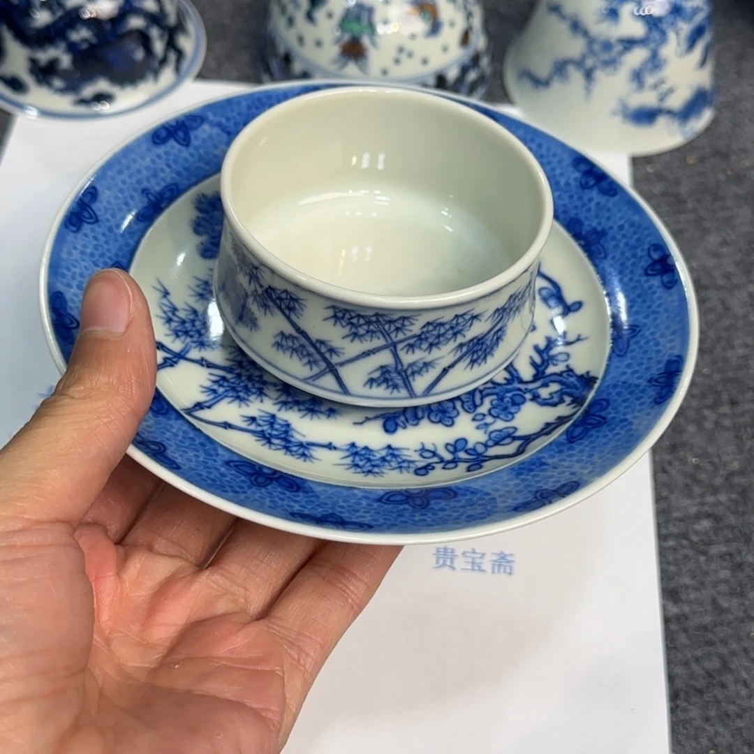 瓷杯子当代仿古精品全手工