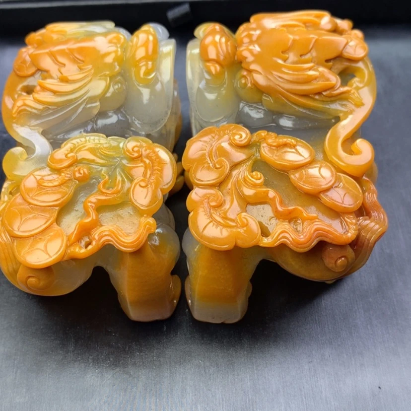 【闪购商品】石英质玉（黄龙玉）黄龙玉貔貅手把件未镶嵌