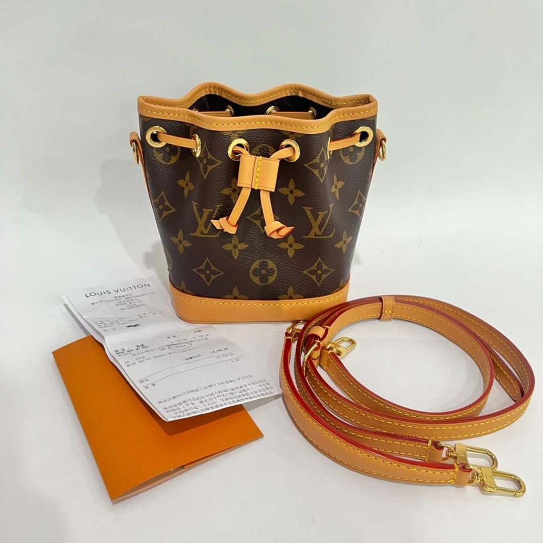 LV NOE 水桶 棕色 老花 涂层帆布拼牛皮 nano 抽绳包27120854