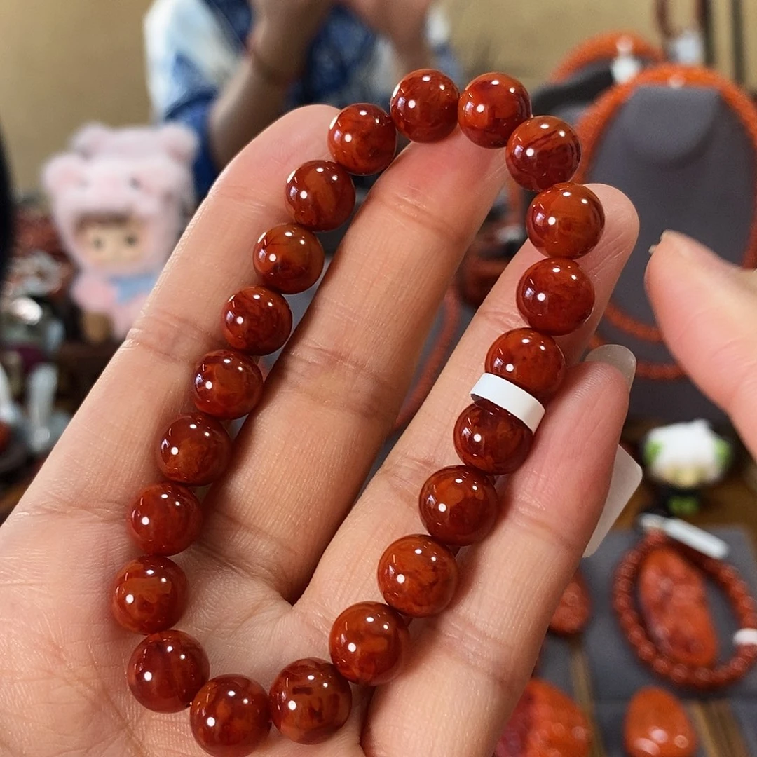 未镶嵌单圈9.5mm原矿南红玛瑙