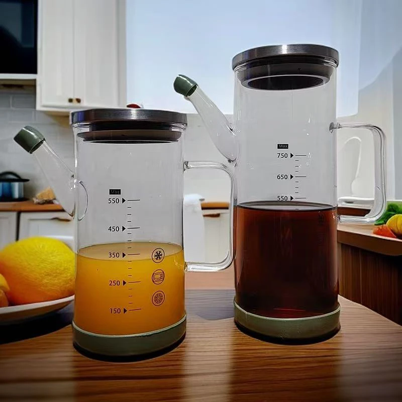 【宏兔优选工厂补贴】750ml毫升大容量高硼硅玻璃油壶防漏油瓶