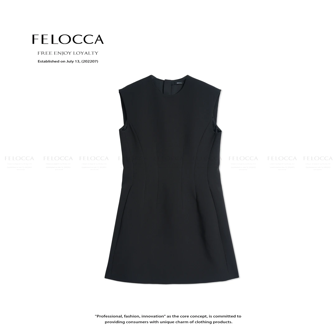 【FELOCCA】收腰显瘦无袖背心气质后搭片连衣裙25ALQ502