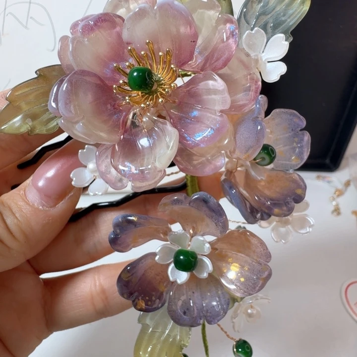 铁合金醋酸古风琉璃发梳