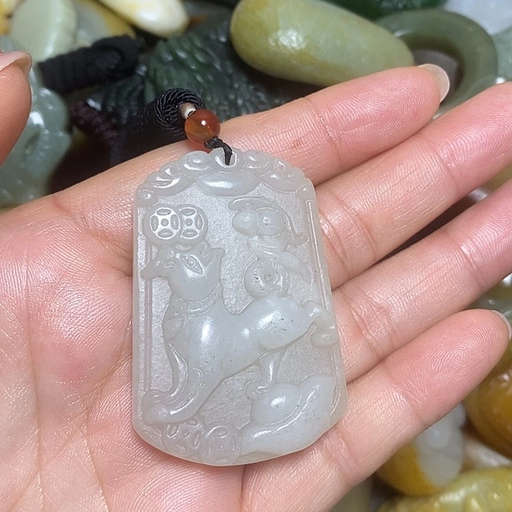 和田玉未镶嵌挂件忠