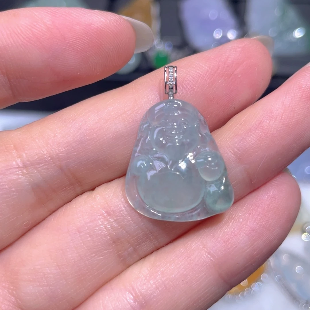 颈饰18K金镶嵌翡翠翡翠
