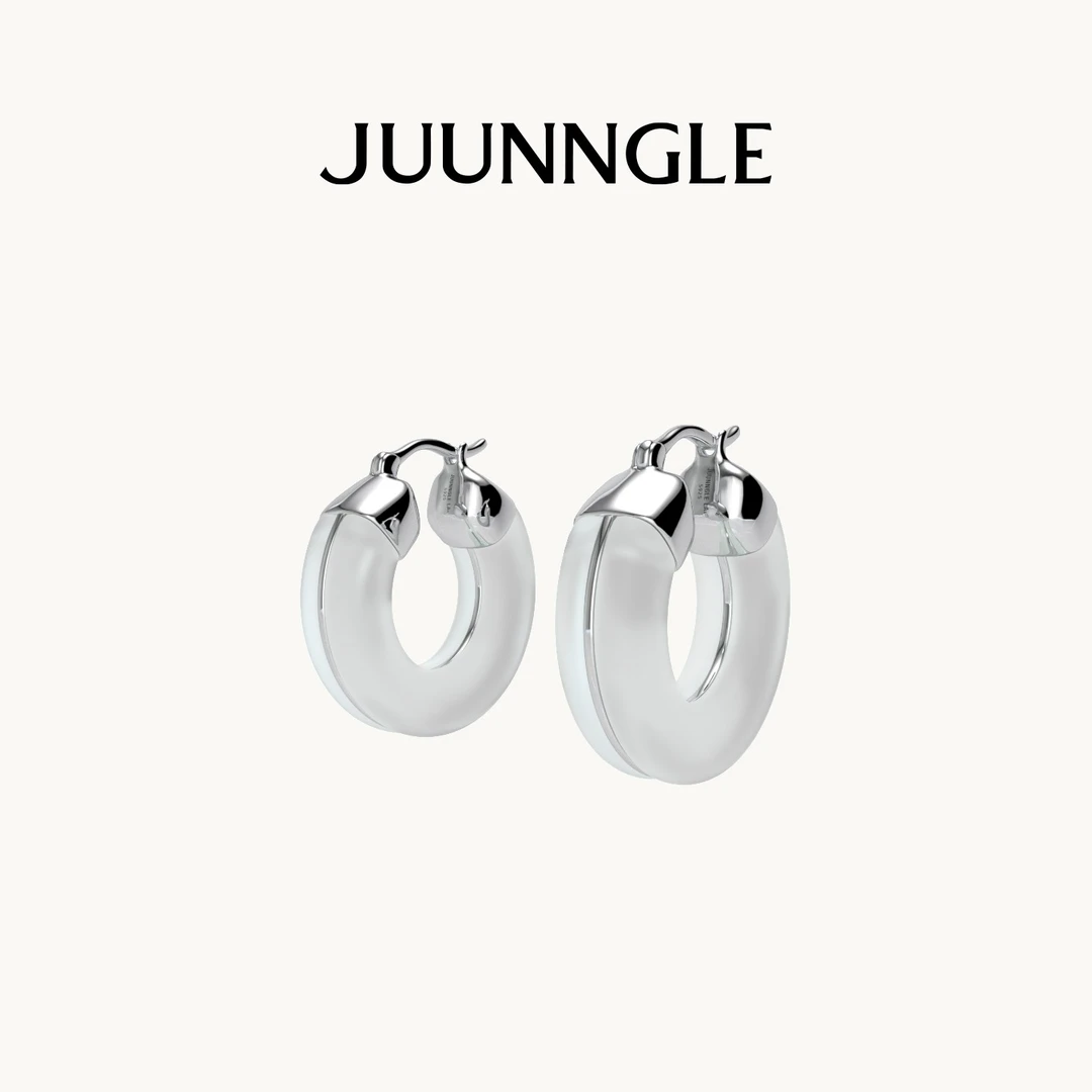 juunngle lab 925银耳饰 如意扣耳环素款女轻奢小众时尚耳饰礼物