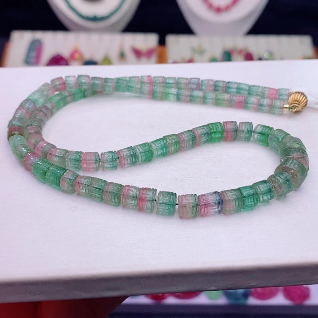 颈饰18K金镶嵌碧玺碧玺A项链