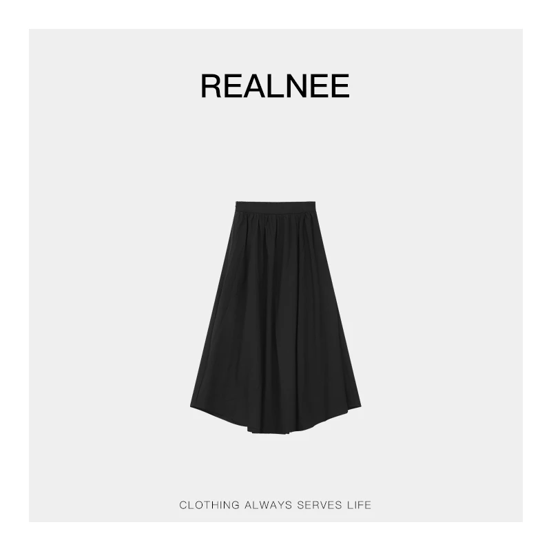 REALNEEI【悉尼往事】极简进口人棉’休闲半身裙显瘦松弛感03731