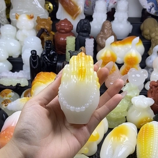 无花朵原石雕刻把件