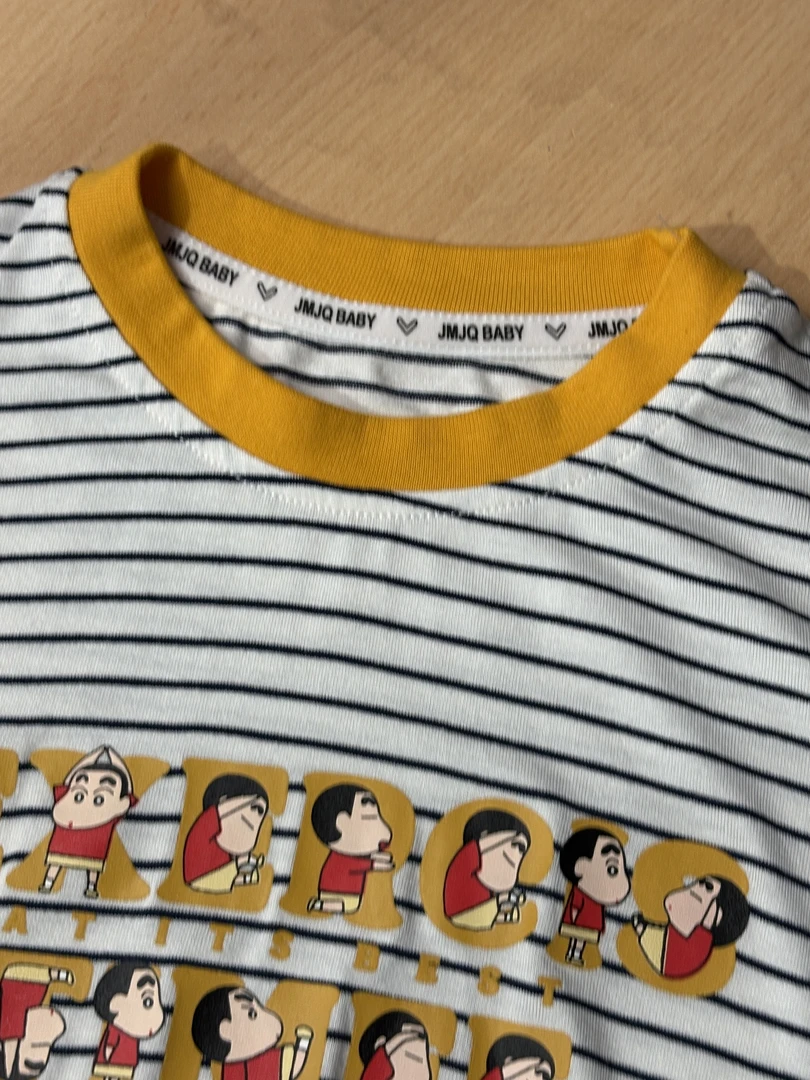 YM【JMJQ 25128】夏季中小童韩版亲肤卡通条纹短袖体恤