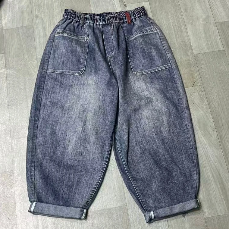 8056新款宽松休闲百搭全包边休闲牛仔裤