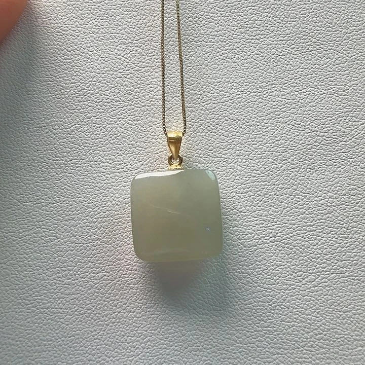 和田玉银S925镀金镶嵌颈饰