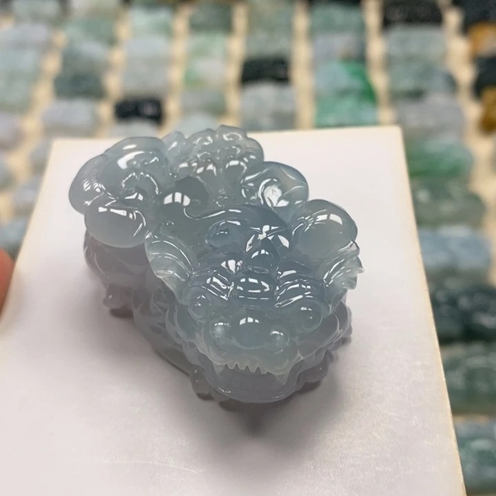 翡翠颈饰未镶嵌用****4天然翡翠貔貅吊坠