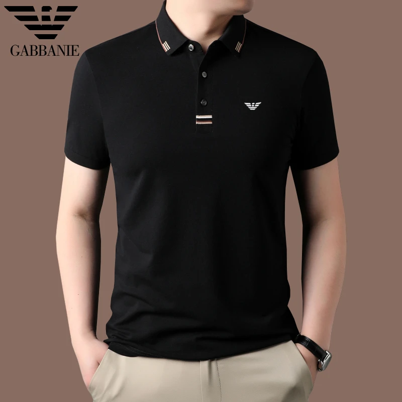 意大利专柜正品纯棉大牌短袖轻奢poloT恤商务休闲万针刺绣POLO衫