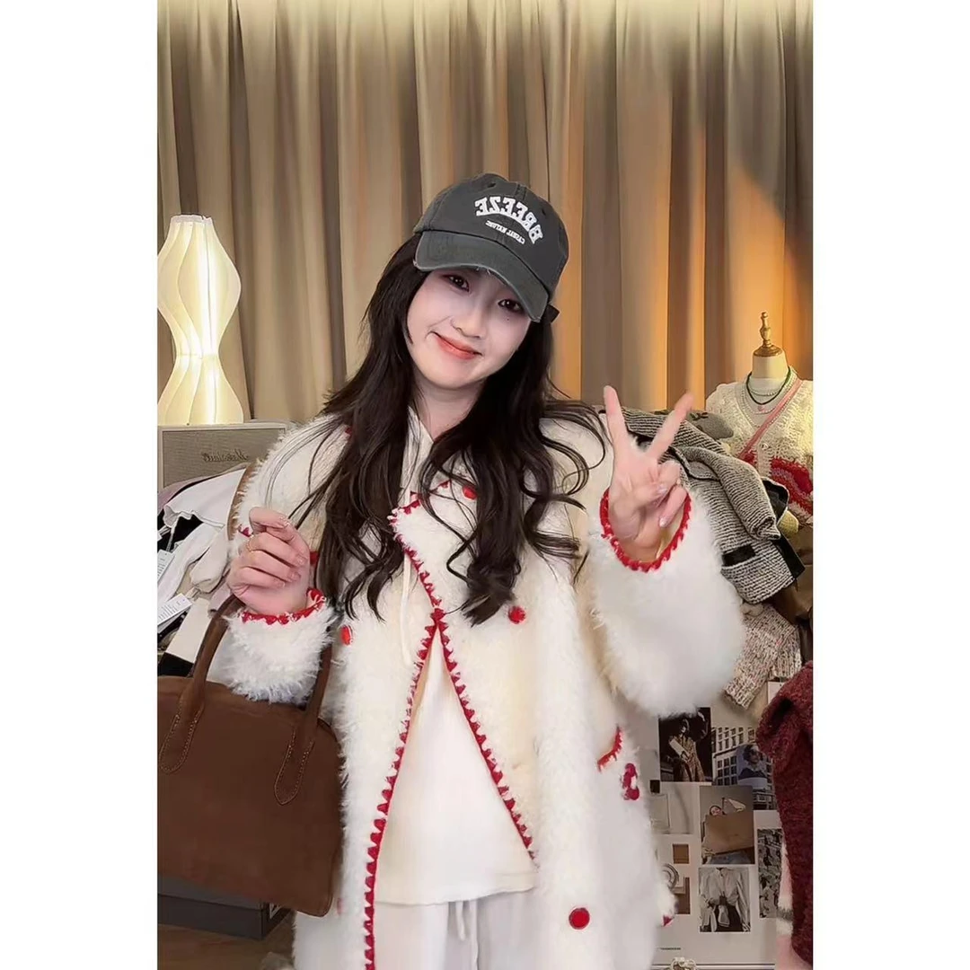 【闵笑一】小红花针织衫外套时尚外搭开衫毛衣外套女款秋冬装G685