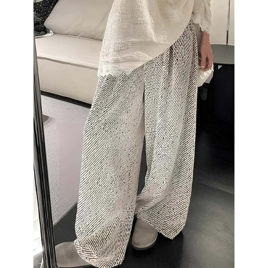 2025韩国东大门 秋冬款加绒加厚绒感百搭小香风慵懒宽松ins阔腿裤