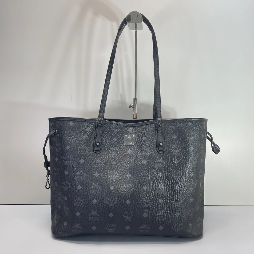 95新 MCM 媚姐/mcm黑色子母托特包36x28x16cmG041805