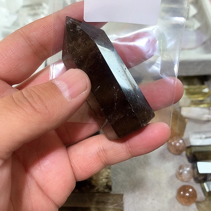 烟晶天然水晶柱子D153未镶嵌乌**家