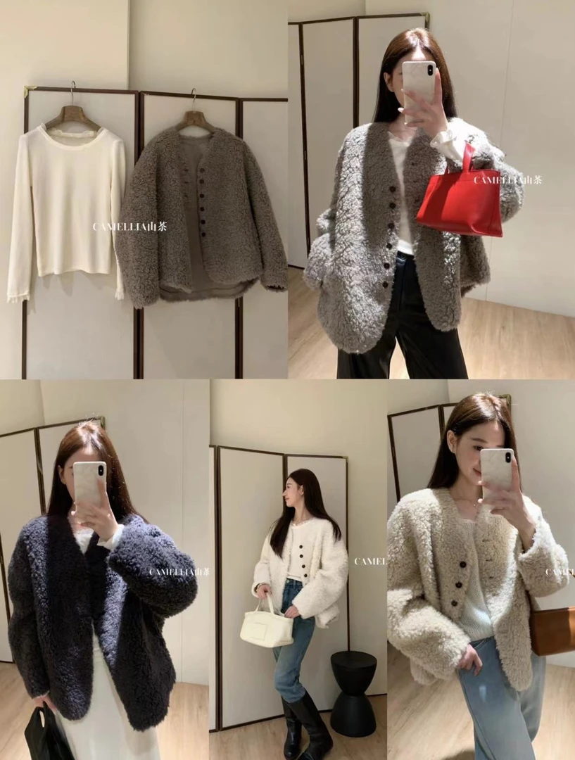 【欧尼家】冬季~韩系高品皮毛一体外套 衣长64
