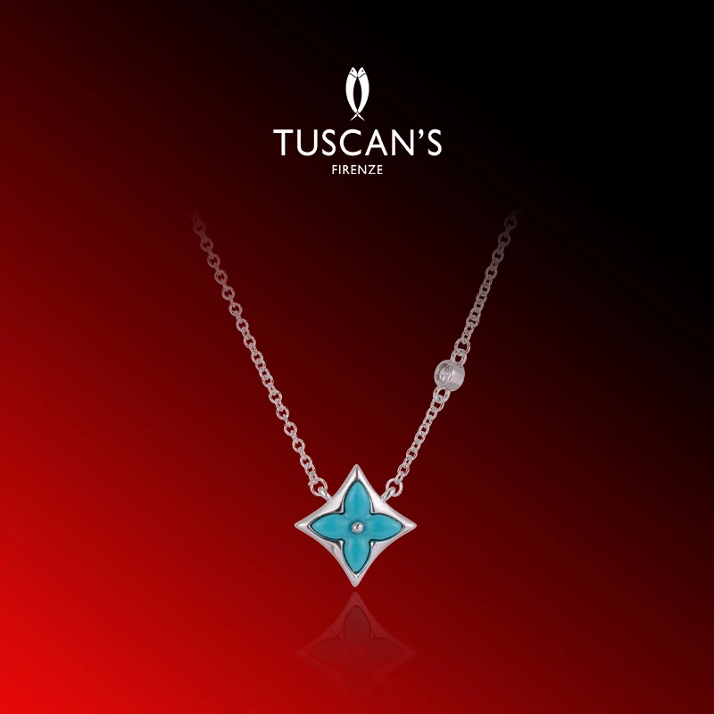 铜锆石项链 铜合成立方氧化锆项链 气质轻奢时尚百搭简约精致四芒