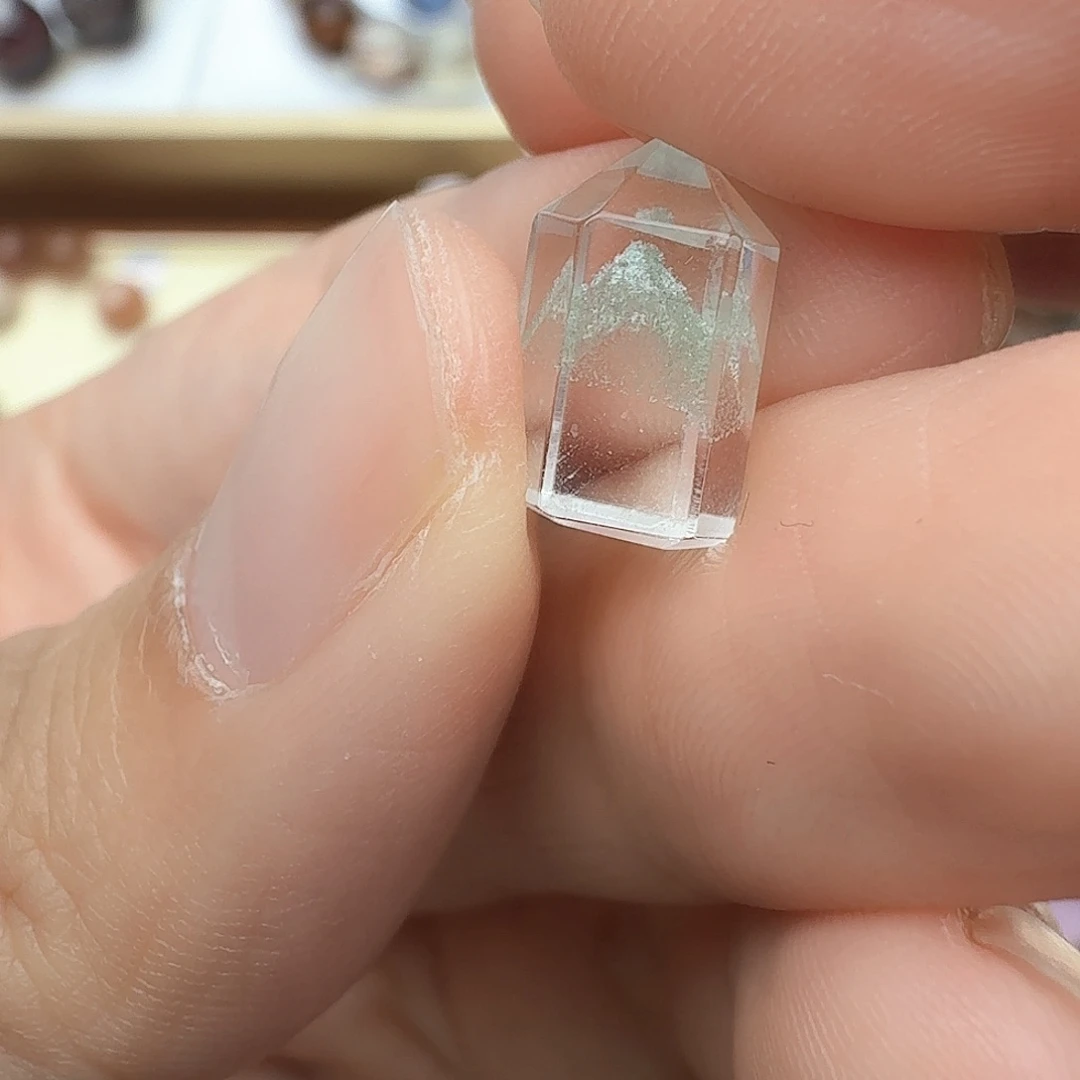 水晶珠宝半成品未镶嵌翠幽灵单尖