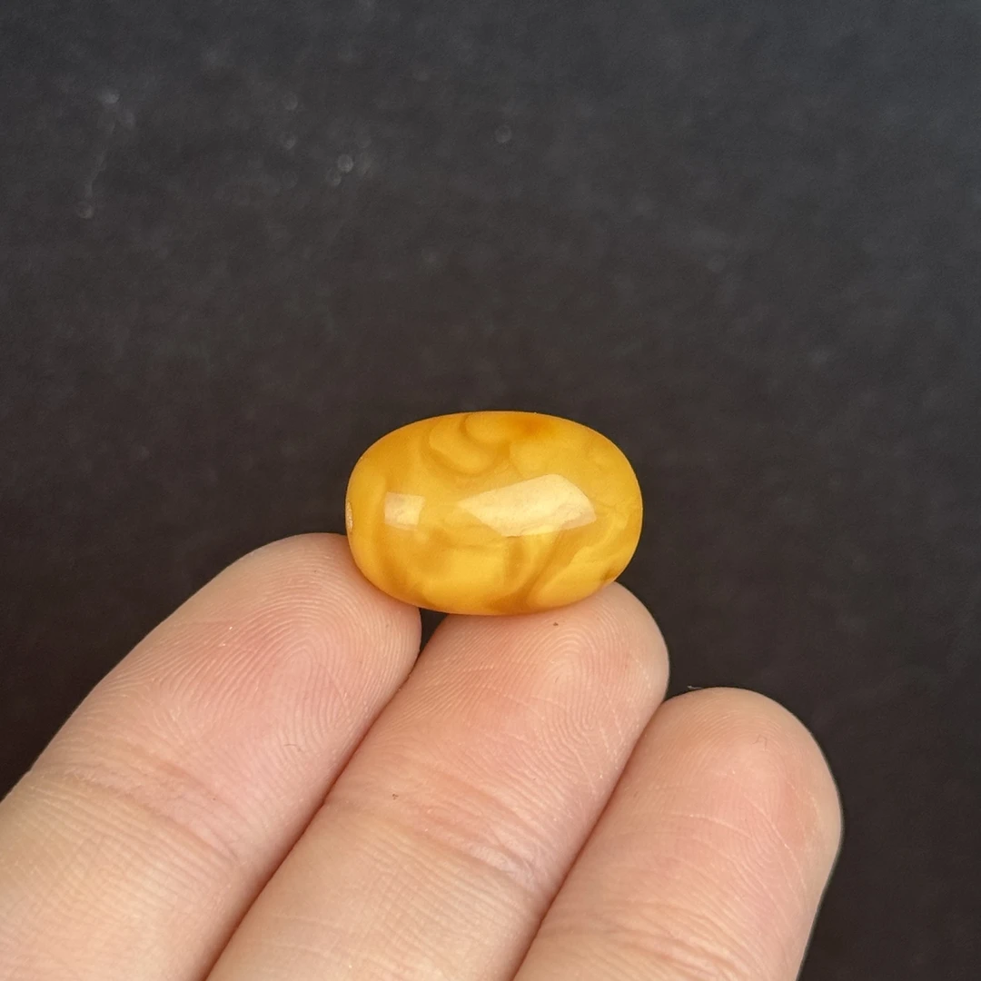 K5069天然原矿蜜蜡 枣珠12.3*17.8mm 支持鉴定假一罚十