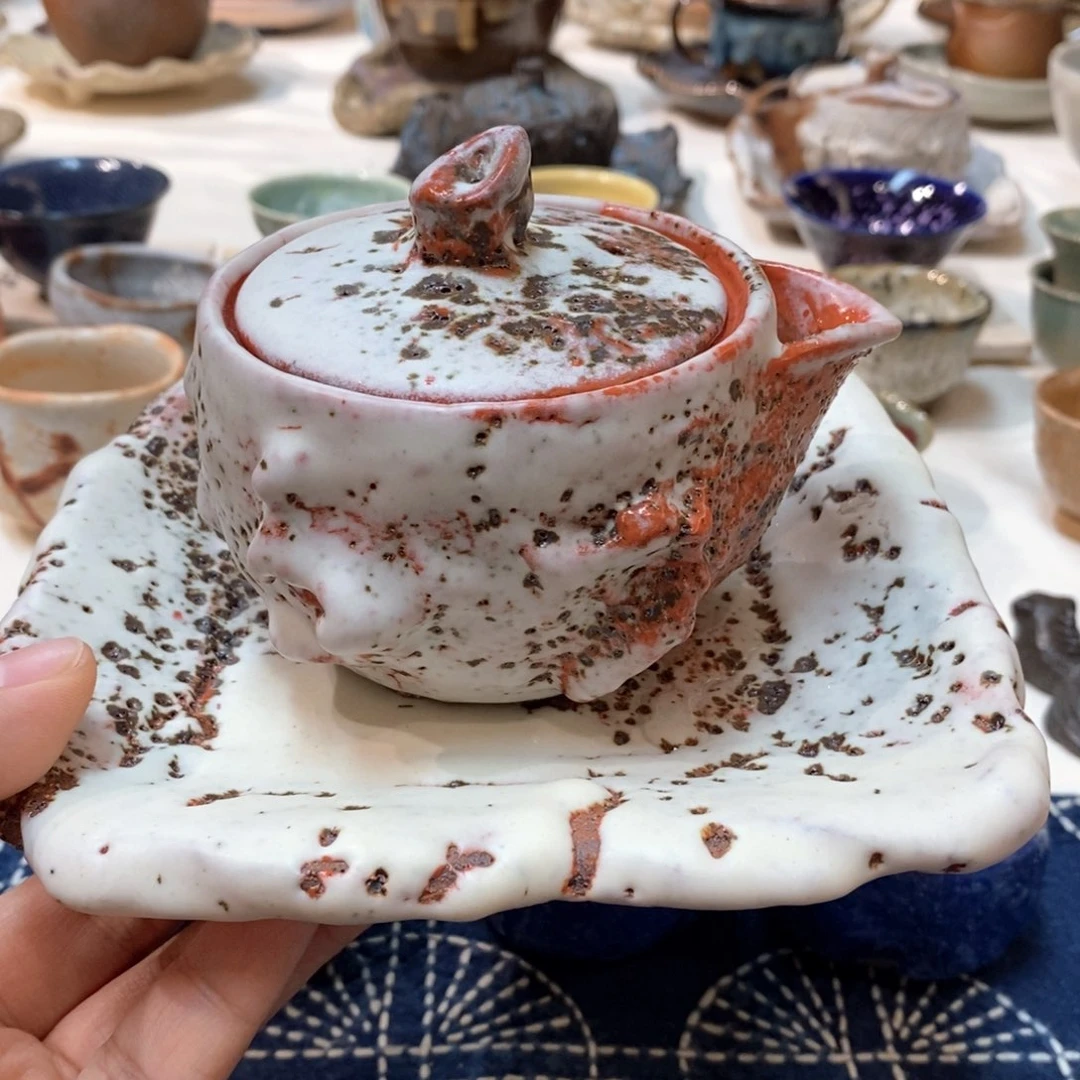 柴烧侘寂粗陶茶具
