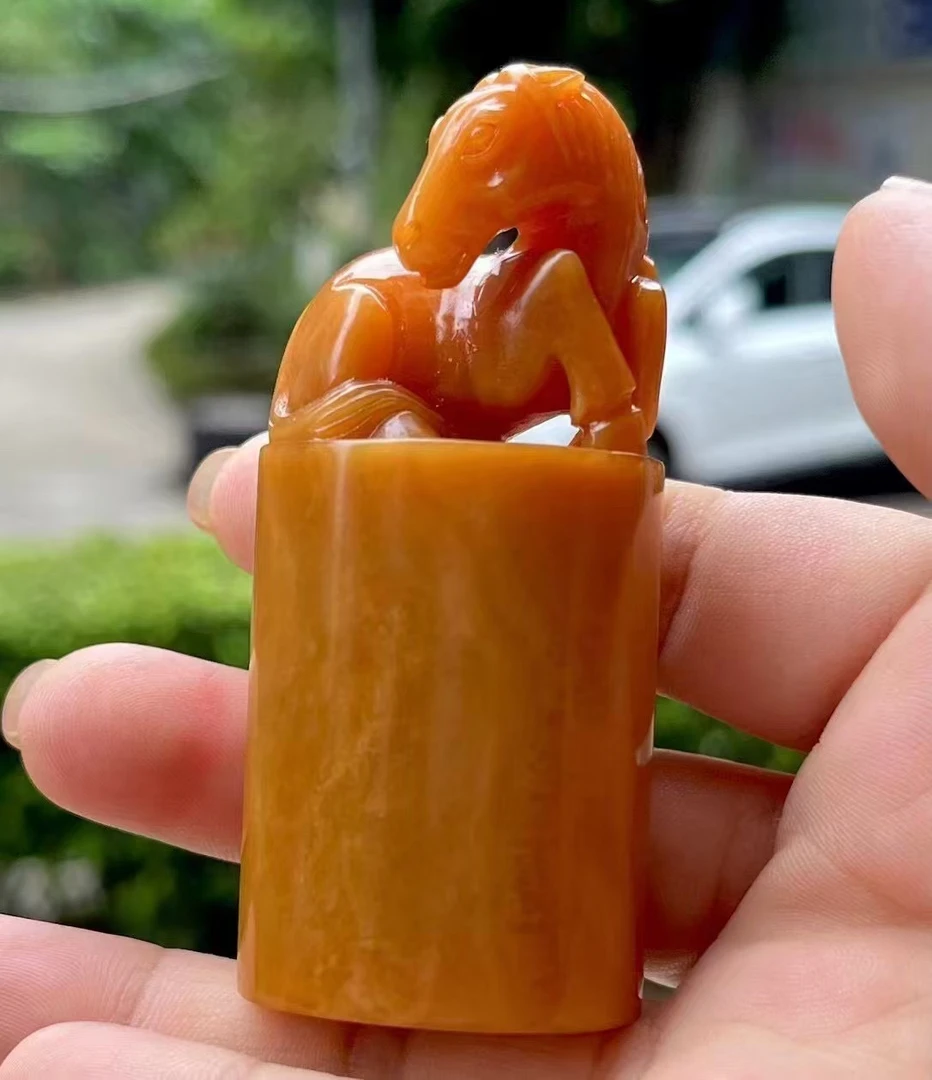 结晶北部田马到成功印章 重85.6克 尺寸7.3/3.2/2.3cm