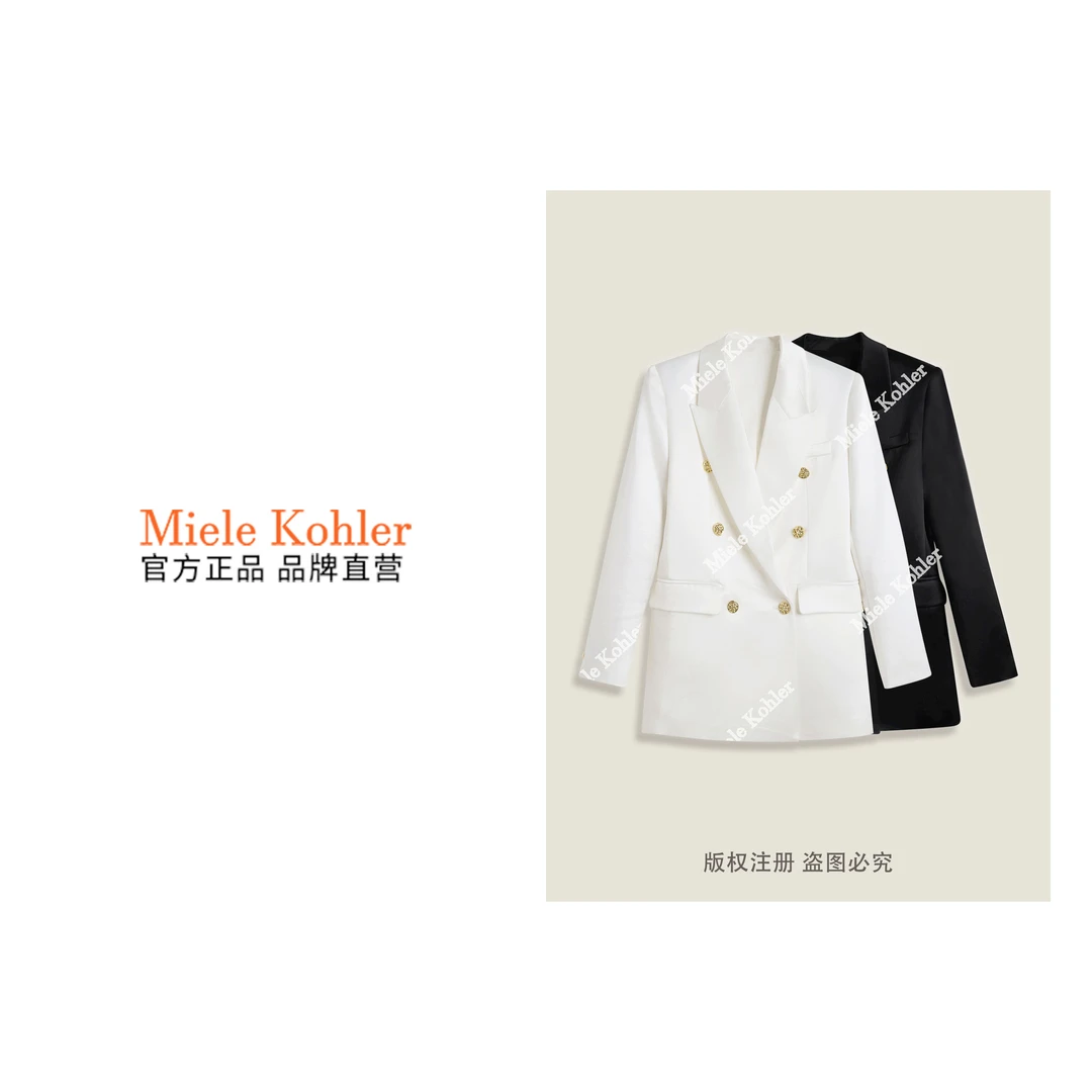 春季新款设计感休闲纯色西装外套女装MKKQ68011【澳门小源同款】