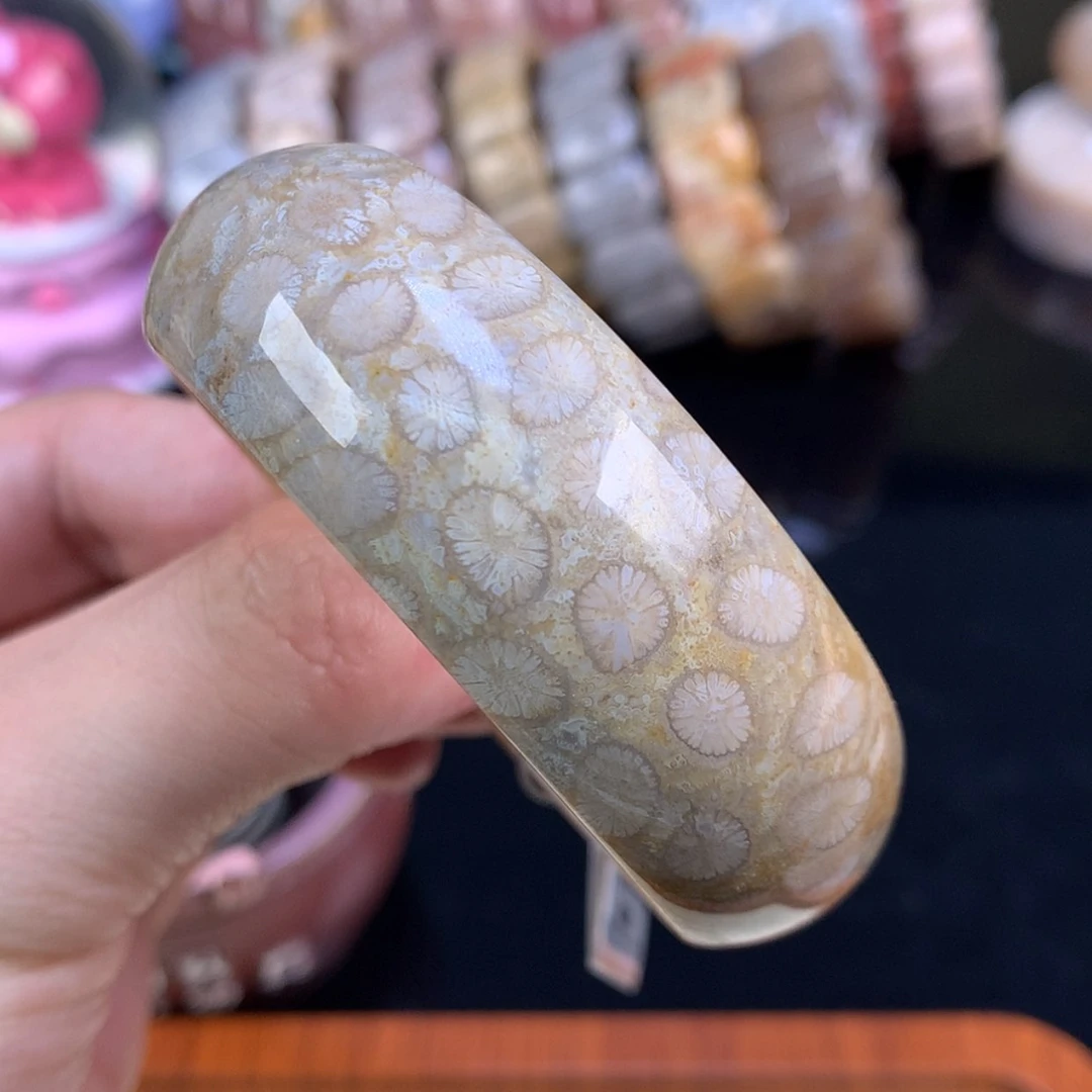 【闪购商品】颈饰未镶嵌硅化珊瑚（珊瑚玉）34号52.9圈皮花花