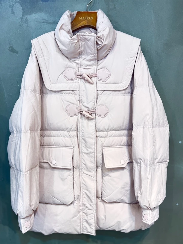 麦寻YRMYP006中长款牛角扣棉服