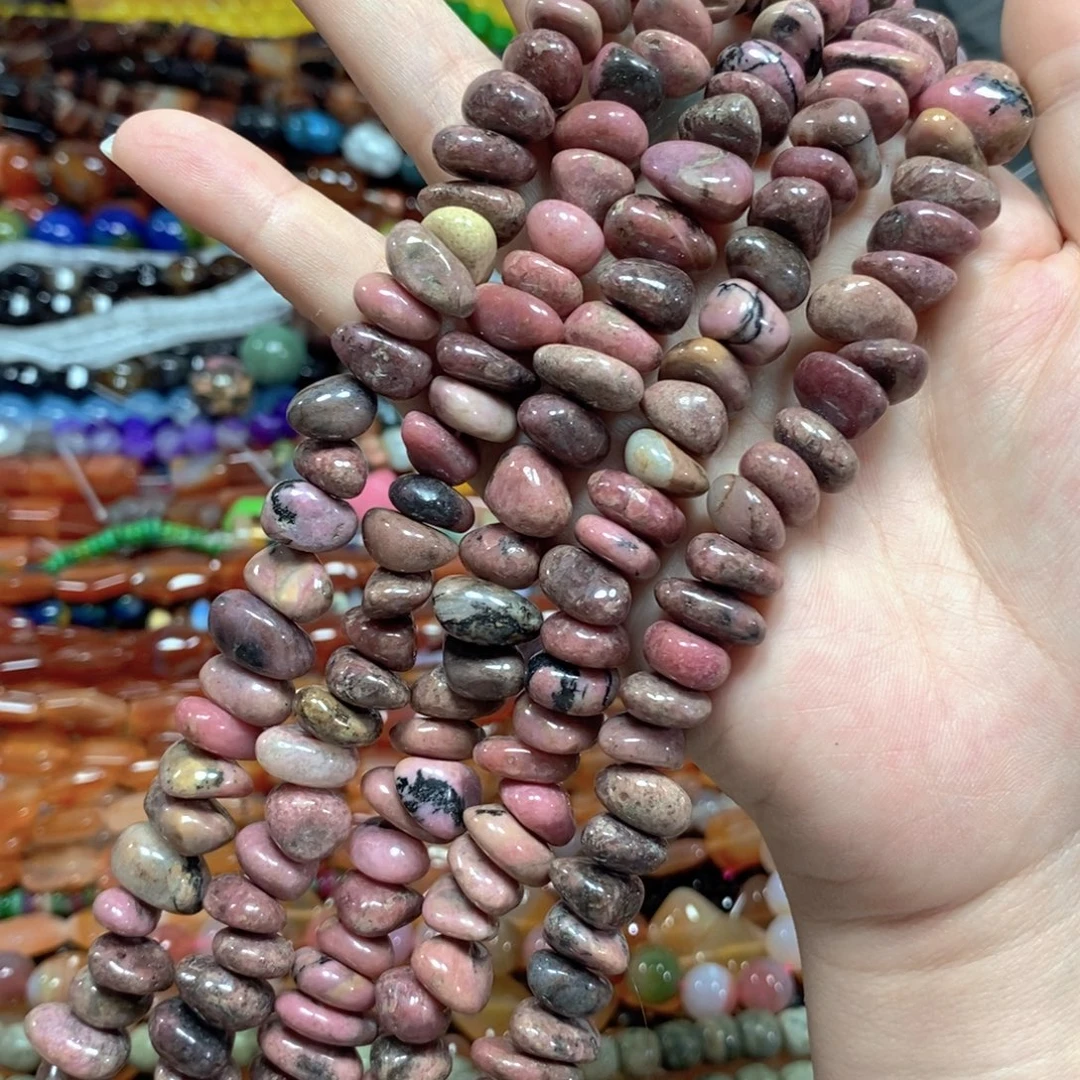 玛瑙/玉髓未镶嵌珠宝半成品黑线蔷薇随型一条