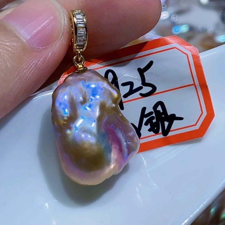 淡水珍珠银S925镶嵌颈饰