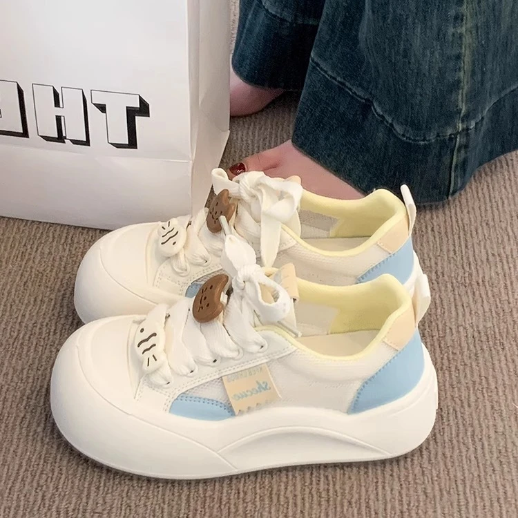 0厚底小白鞋女鞋子2025新款爆款夏季薄款透气网面增高运动休闲板0