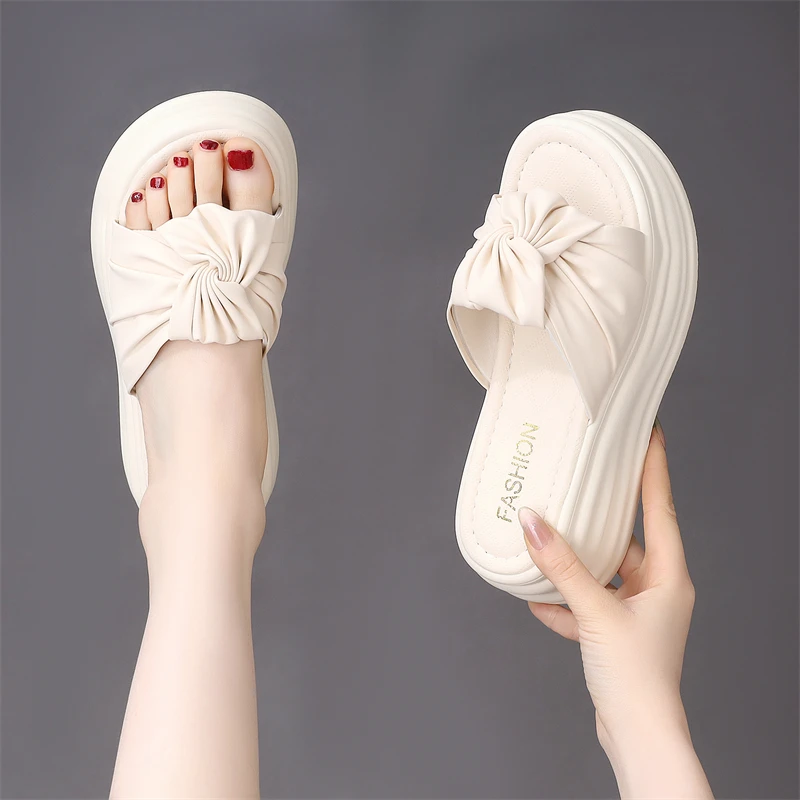 厚底拖鞋女款2025夏季新款外穿增高一字拖网红时尚百搭防滑松糕鞋