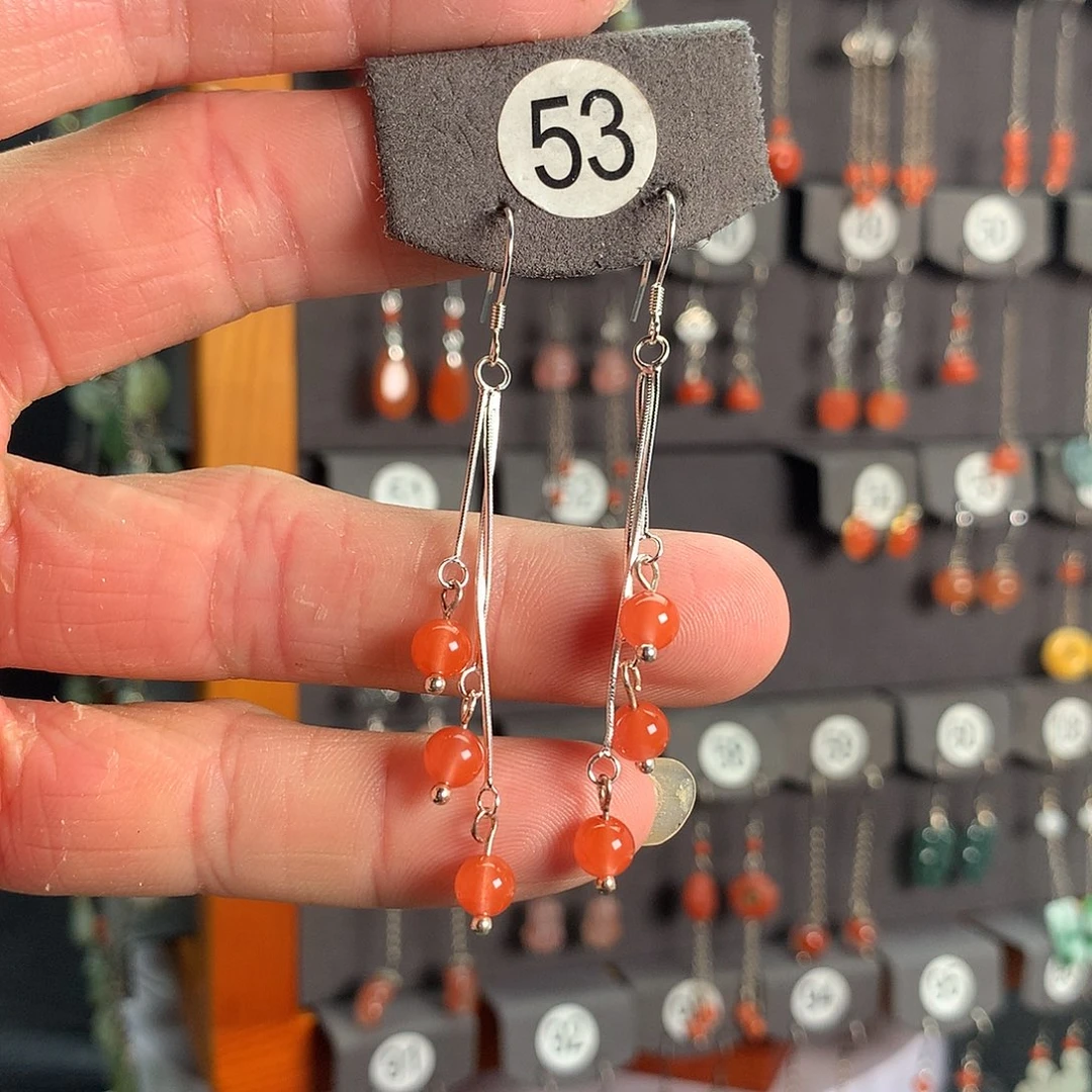 未镶嵌南红玛瑙耳饰转****年53