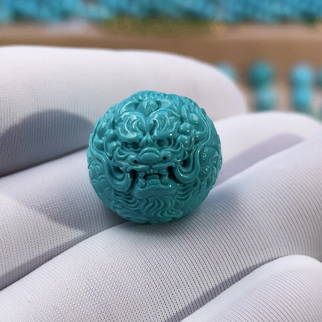 绿松石珠宝奇石未镶嵌17+mm