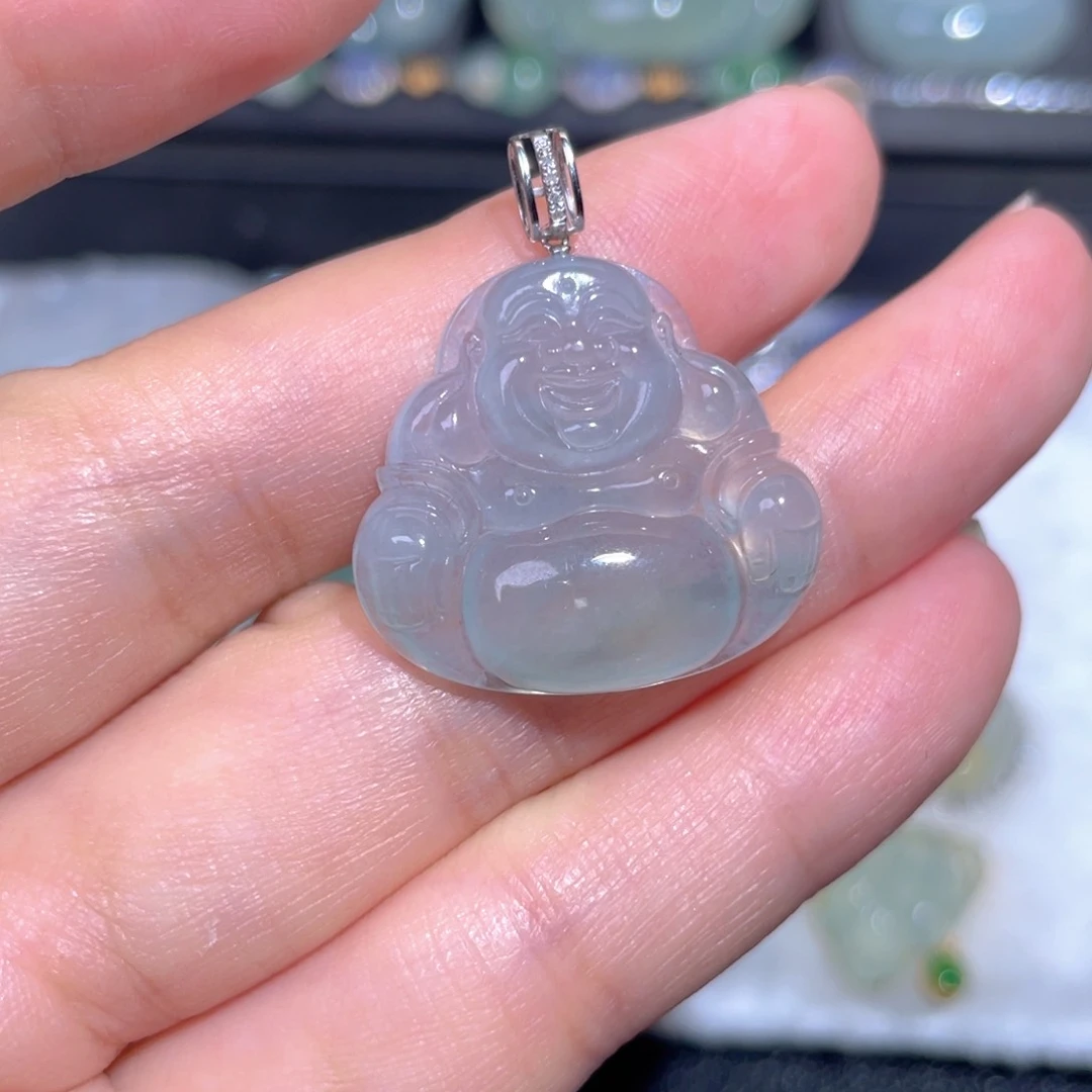 颈饰18K金镶嵌翡翠翡翠