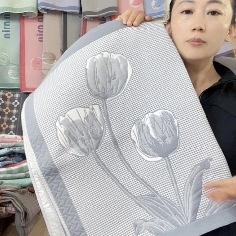 棉纱布灰色郁金香纯棉
