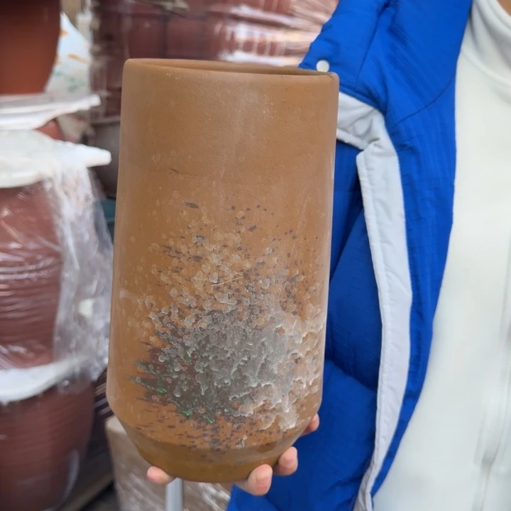 紫砂花盆口14高28宜兴紫砂