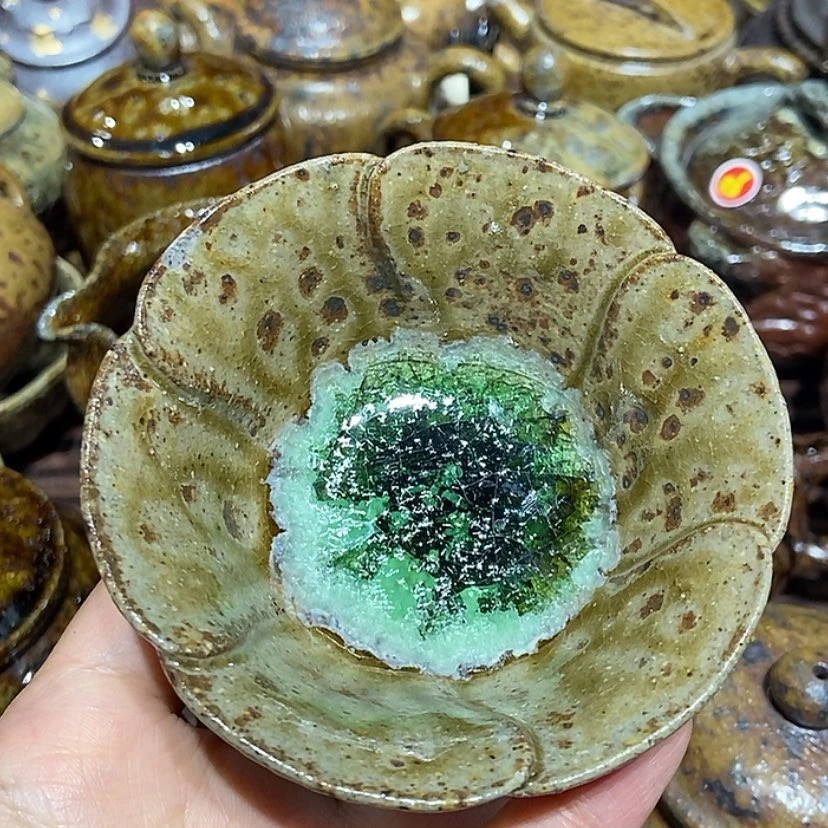 【闪购商品】小*瑕疵金丝绿底杯