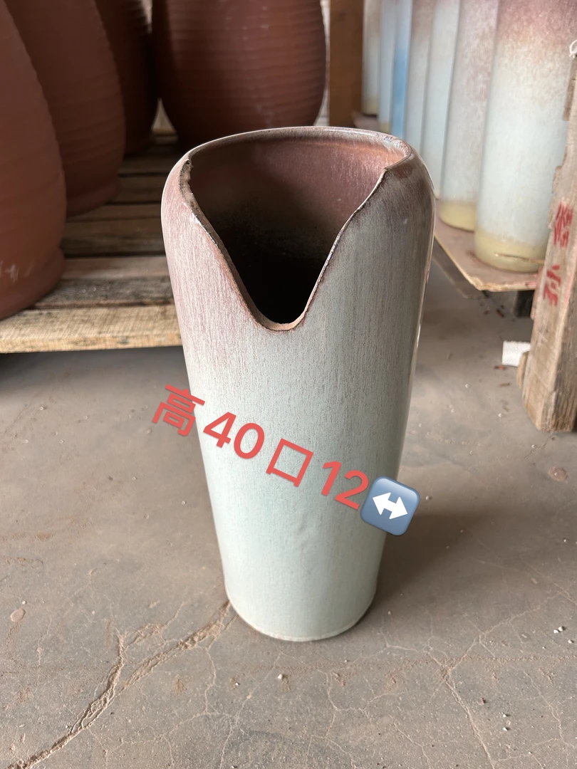 宜兴粗陶花盆绿植多肉悬崖切口花盆