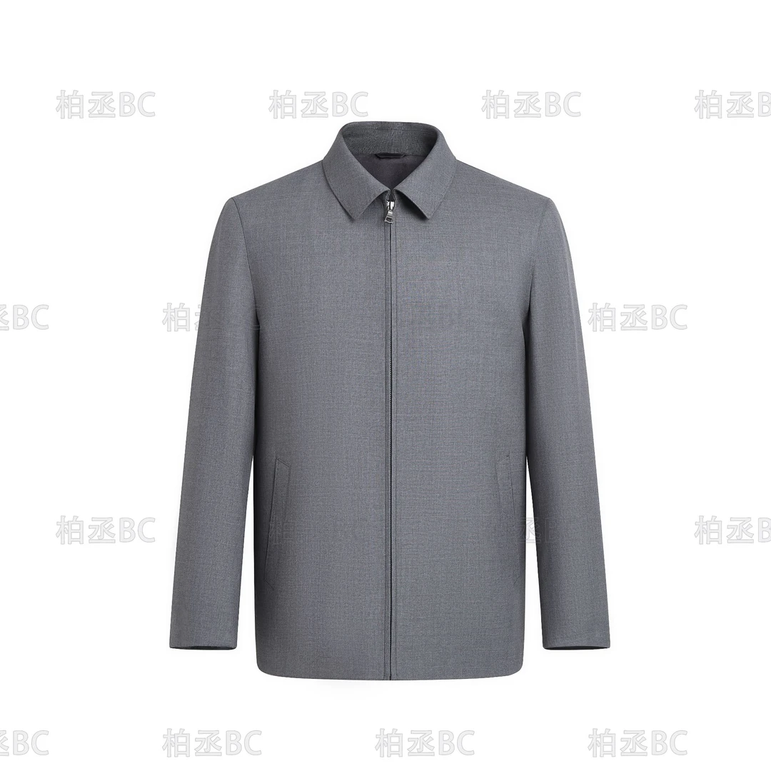VBC100羊毛+宾霸内里男士休闲商务夹克春秋款外套8612灰色
